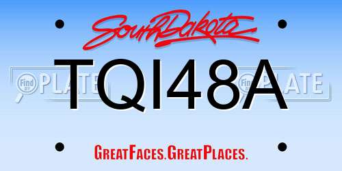 TQI48A South Dakota License Plate