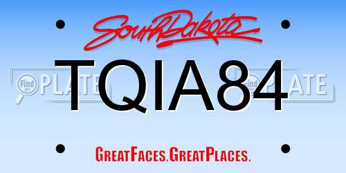 TQIA84 South Dakota License Plate