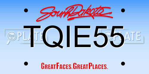 TQIE55 South Dakota License Plate