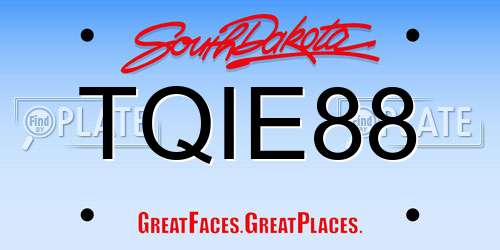 TQIE88 South Dakota License Plate