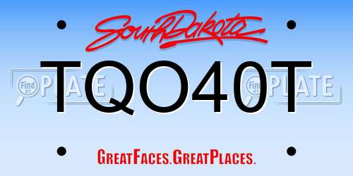 TQO40T South Dakota License Plate