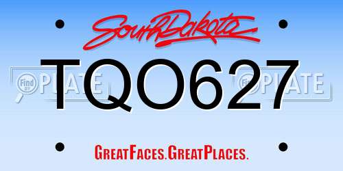 TQO627 South Dakota License Plate