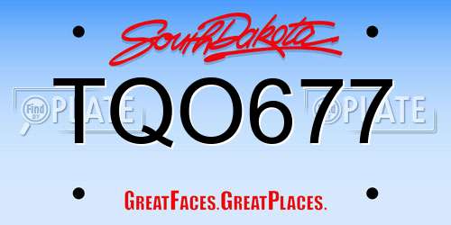 TQO677 South Dakota License Plate