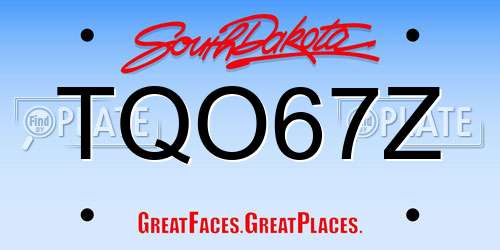 TQO67Z South Dakota License Plate