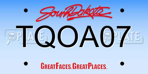 TQOA07 South Dakota License Plate