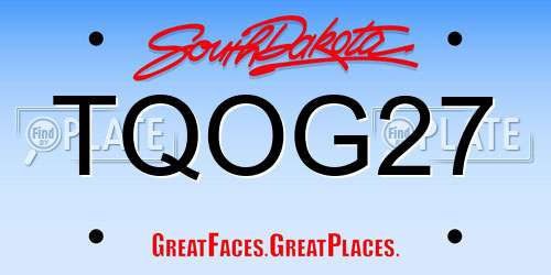 TQOG27 South Dakota License Plate