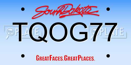 TQOG77 South Dakota License Plate
