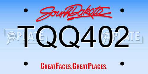 TQQ402 South Dakota License Plate