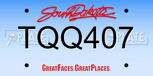 TQQ407 South Dakota License Plate