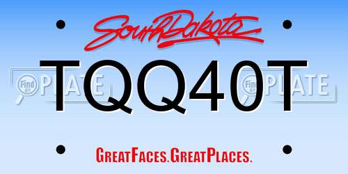 TQQ40T South Dakota License Plate
