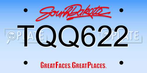 TQQ622 South Dakota License Plate