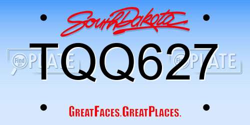 TQQ627 South Dakota License Plate