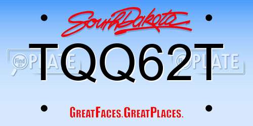 TQQ62T South Dakota License Plate