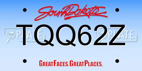 TQQ62Z South Dakota License Plate