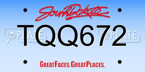 TQQ672 South Dakota License Plate