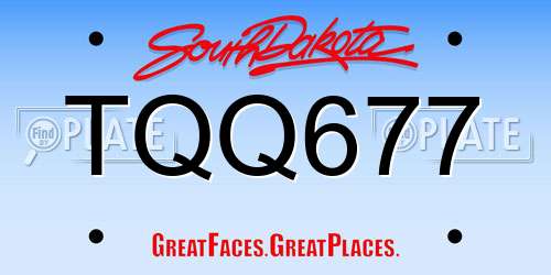 TQQ677 South Dakota License Plate