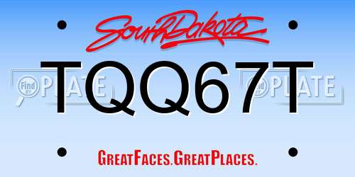 TQQ67T South Dakota License Plate