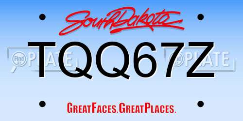 TQQ67Z South Dakota License Plate