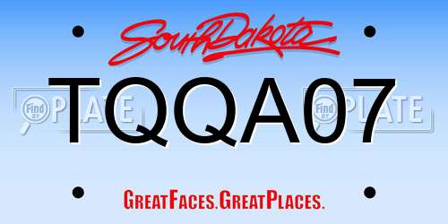 TQQA07 South Dakota License Plate