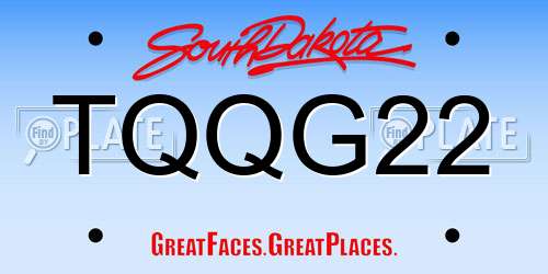 TQQG22 South Dakota License Plate