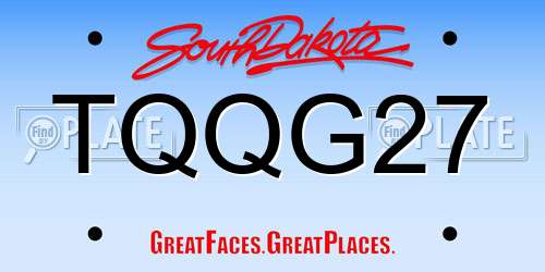 TQQG27 South Dakota License Plate