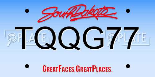 TQQG77 South Dakota License Plate