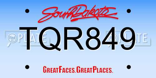 TQR849 South Dakota License Plate