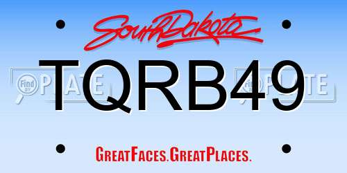 TQRB49 South Dakota License Plate