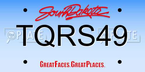 TQRS49 South Dakota License Plate