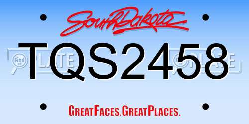 TQS2458 South Dakota License Plate