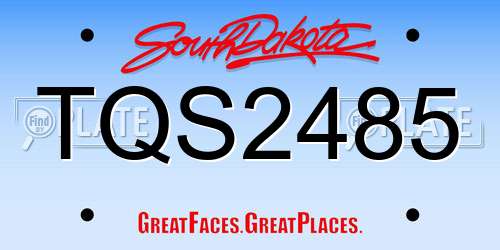 TQS2485 South Dakota License Plate