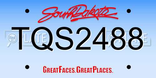 TQS2488 South Dakota License Plate