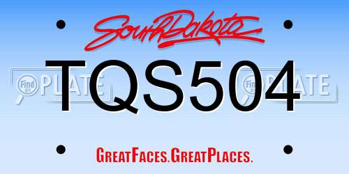 TQS504 South Dakota License Plate