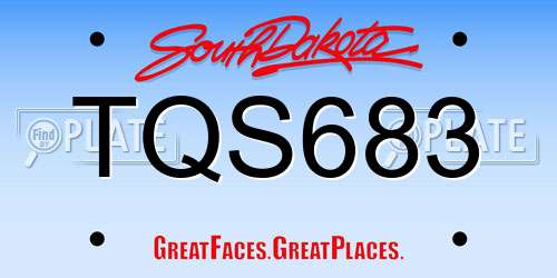 TQS683 South Dakota License Plate
