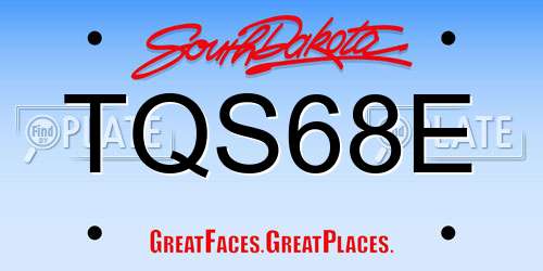 TQS68E South Dakota License Plate