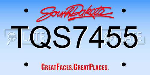 TQS7455 South Dakota License Plate