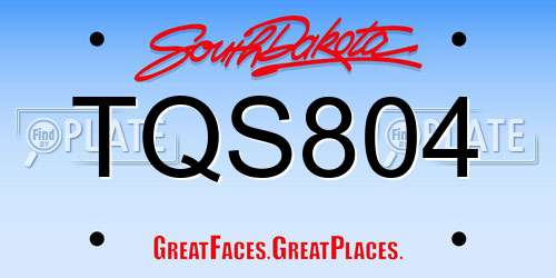 TQS804 South Dakota License Plate