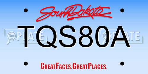 TQS80A South Dakota License Plate