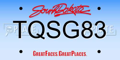 TQSG83 South Dakota License Plate