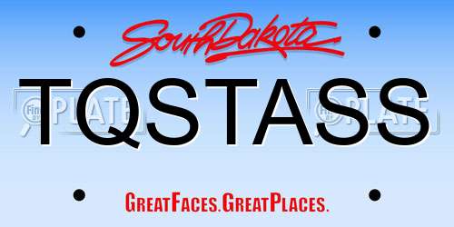 TQSTASS South Dakota License Plate