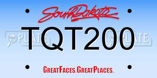 TQT200 South Dakota License Plate