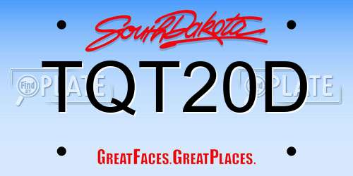 TQT20D South Dakota License Plate