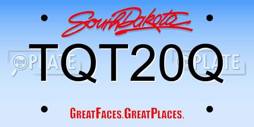 TQT20Q South Dakota License Plate