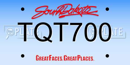 TQT700 South Dakota License Plate