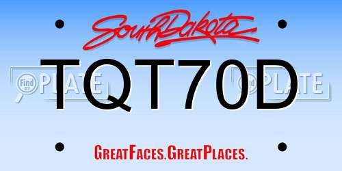 TQT70D South Dakota License Plate