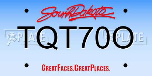 TQT70O South Dakota License Plate