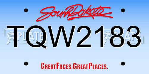 TQW2183 South Dakota License Plate