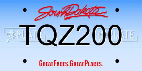 TQZ200 South Dakota License Plate