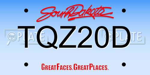 TQZ20D South Dakota License Plate