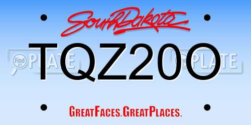 TQZ20O South Dakota License Plate